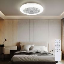 Ventilatore Da Soffitto Con Illuminazione Plafoniera Lampada Soggiorno, Telecomando Luce Notturna Dimmerabile Timer Effetto Cielo Stellato, Colore 