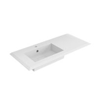 Nordik Flat - Lavabo Grace Resina Incasso Bianco Opaco 106x46x2 Cm Piano Sinistro