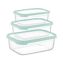 7house - Set 3 Recipientes Herméticos Para Alimentos, De Forma Rectangular