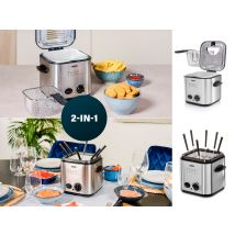 Princess - Mini Fritteuse & Fondueset Mit 6 Gabeln 2in1 Gerät 840w 1,2 Liter