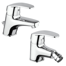 Piralla - Set Rubinetti Per Lavabo E Bidet Con Scarico Automatico Serie Ofelia Cromato