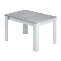 Mesa Comedor Extensible Kendra Blanco Y Cemento