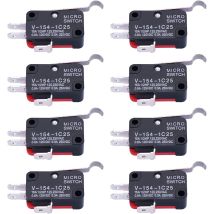 10 Piezas Microinterruptor De Brazo De Palanca De Flexión De Bisagra Larga Spdt Interruptor De Límite De Acción Instantánea Para Arduino V-154-1c25