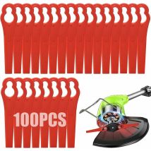 Boed - 100 Pcs Plastic Grass Trimmer Blades, Cordless Strimmer Blades 83 Mm Lawn Mower Cutting Blades Garden Mower Replacement Blades For Terratek 