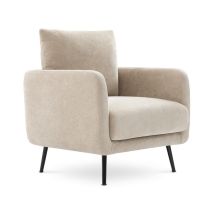 Emma Designer-sessel In Beigefarbenem Chenille-stoff