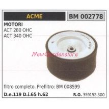 Luftfilter Acme Rasenmähermotor Act 280 Ohc Act 340 Ohc 002778