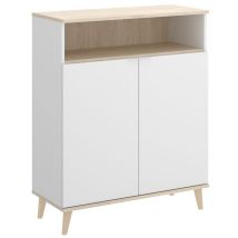 Mueble Auxiliar WOK 2 Puertas Blanco Natural – 102 cm Alto x 80 cm Ancho x 40 cm Profundidad – Tablero de Partículas Melaminizado