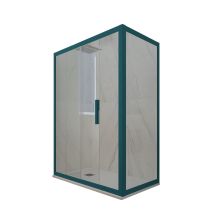 Eck-duschkabine In Pvc 90x110 Klarglas Grün Night Watch Deco Duo