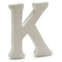 Letra Decorativa - Pincello K - Poliestireno - Blanco - 12,5 X 2 X 15 Cm