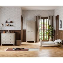 Chambre Complète Lit Évolutif 70x140 Commode À Langer Et Armoire 1 Porte Vox Milenne Cachemire