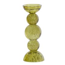 Bougeoir – 10x27 cm – Verre teinté vert olive – Hauteur, Matières – LIGHT AND LIVING