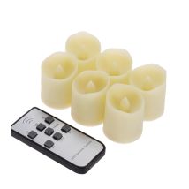 Led Candle Base (6 Pack Non-frosted Lampshade) Rechargeable With Timer Function, Remote Control And Small Flameless Led Candle For Christmas Wedding 