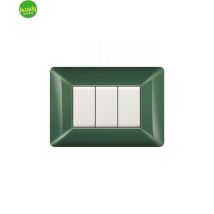 Placca Da 3 Moduli Easy Elettrocanali In Plastica Verde Scozia
