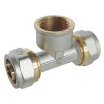 Somatherm – tee di compressione Ø16 mm – Femmina 15/21 (1/2 '') – Raccordo per applicazioni mediche e riscaldamento
