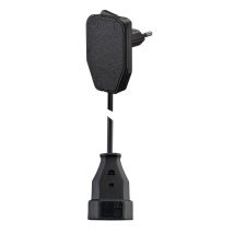 NVB 3m Stromverlängerungskabel mit Ein/Aus-Schalter Eurostecker Schwarz Kompakt für Möbel