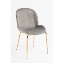 Cadeaux Miguel - Sillas Comedor - Silla Bille Golden Terciopelo - Gris Claro