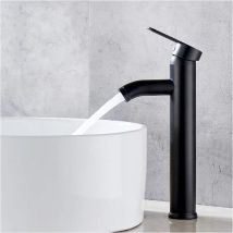 Waschtischarmatur Aus Mattschwarzem Kupfer, Warm- Und Kaltwasseranschluss, Matte Oberfläche, Elegantes Retro-design, Einloch-hebelarmatur, Langlebiges