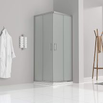 Satinierte Duschkabine Mit Schiebetüren Eckdusche Mit Rollensystem Aus Esg Glas 180cm Hoch Dk77 85x95 Cm