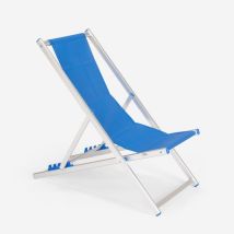 Chaise Longue De Plage Pliable Et Réglable En Aluminium Riccione Gold - Bleu