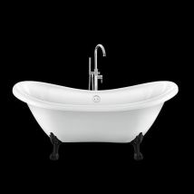 Vasca Da Bagno Freestanding Con Piedini Darlington Bianca 175 Cm Piedini Di Leone Neri