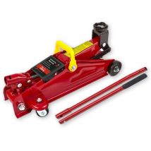 ABSAAR Hydraulischer Wagenheber 2000 kg – Hubhöhe 125-330 mm – 360° drehbar – Vollmetallkonstruktion – 2 Rangierrollen