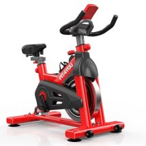 Fit4you - Exercise Bike Indoor Cycling Home Gym Workout Cardio Fitness Lcd Monitor Red And Black