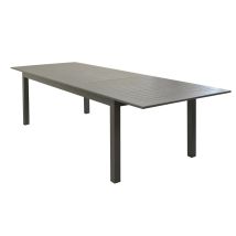 Ausziehtisch "cube" Aus Aluminium-lamellen Für Den Außeneinsatz Im Garten Und Auf Der Veranda -tisch 220-280 X 100 Cm / Taupe