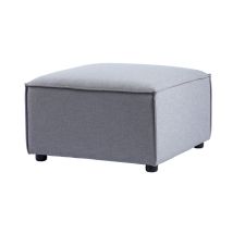 Roomee - Grey Modular Ottoman Pouffe With Solid Wood Legs Foot Stool