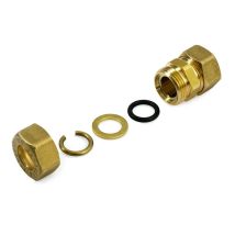 Raccordo M A Compressione 16x16 In Ottone Con Anello Di Serraggio Ed O-ring Di Tenuta, Per Tubo Rame 120000h161600a