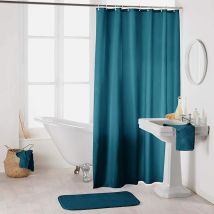Blue Dream - 180 X 200 Cm, Interior Softness 1800690 Shower Curtain With Hooks, Polyester, Petrol