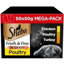 Sheba - Fresh & Fine Wet Cat Food Pouches Poultry In Gravy Meg - 748347