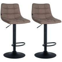 Clp - Set De 2 Taburetes De Bar Jerry En Tela Gris Topo Negro