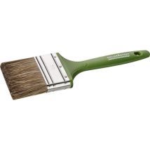 Cepillo plano de cabello natural 70 mm – Mango de plástico – Virola de acero – Ideal para esmaltes y aceites