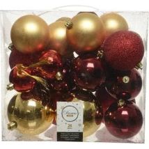 Boules De Noël Kolerpark 26 Pièces Rouge Or Élégantes
