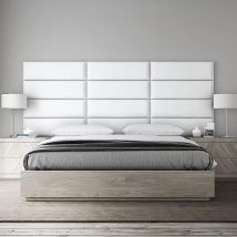 Panneau Tête De Lit Capitonnée Mural 91cm Tissu Beige