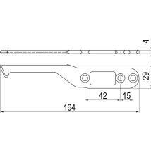 Abs - Imh Mitnehmerhaken Sf, 164 X 29 X 4 Mm, Universal, Din, Schwarz Verzinkt