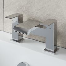 Architeckt – Skara Bath Mixer Tap – Modern Chrome Twin Lever – Fixed Spout – 3.2 KG Brass – 5-Year Guarantee