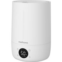 Medisana Luftbefeuchter – Ultraschall-Technologie – 3 Intensitätsstufen – 4500ml – bis 30m² – 25W – Geräuscharm – Weiß