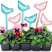 Set Of 6 Small Plastic Watering Globes For Indoor Plants - Drip Irrigation For Bulbs, Bird-shaped, 5 Cm, Automatic Watering Device, Plant Watering 