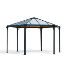 Palram - Monaco Hexagonal Garden Gazebo Polycarbonate - L450 X W390 X H289.5 Cm - Grey