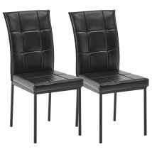 Artist Hand - Set Of 2 Dining Chairs Faux Leather Modern Dining Room Kitchen Chairs Set With High Back And Sturdy Metal Legs For Living Room, Dining 