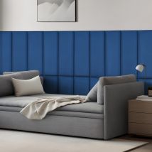 [neu.haus] - Set De 2 Coussins Muraux Carpino En Velours 90 X 30 Cm Bleu Marine