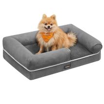 Panier Pour Chien Orthopédique, Canapé, Lit Pour Animaux, Rembourrage Moelleux, Bords Rehaussés, Housse Amovible Et Lavable, 76 X 51 X 18 Cm, 