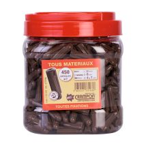 Cheville Crampon Ø 8 X L 32 Mm 450 Pièces - Marron 4 À 7 Mm