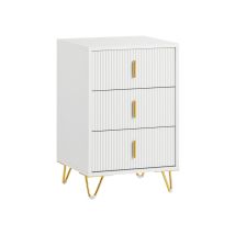 Sobuy - 3 Drawers Nightstand End Table Sofa Table Bedside Table,fbt115-l-w
