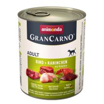 Animonda - Grancarno Adult Rind+kaninchen Mit Kräutern 800g Hundefutter Nassfutter