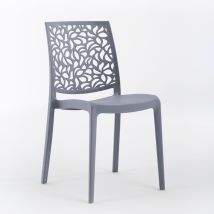 Juego De 4 Sillas De Resina Monobloque London Stone De Flow Cemento