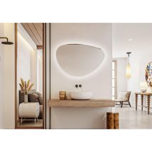 Saniclass Organic Miroir Sim - 120x80cm - Éclairage - Chauffe-miroir - Horizontal/vertical - Organique
