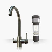 Intu Flair Brushed Nickel 3-1 Cold Swan Filtered Water Tap & Pro Filter