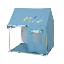 Carpa de jardín para niños – Decoración de gatos – Poliéstercortina – Madera de pino – 110 cm x 80 cm x 120 cm